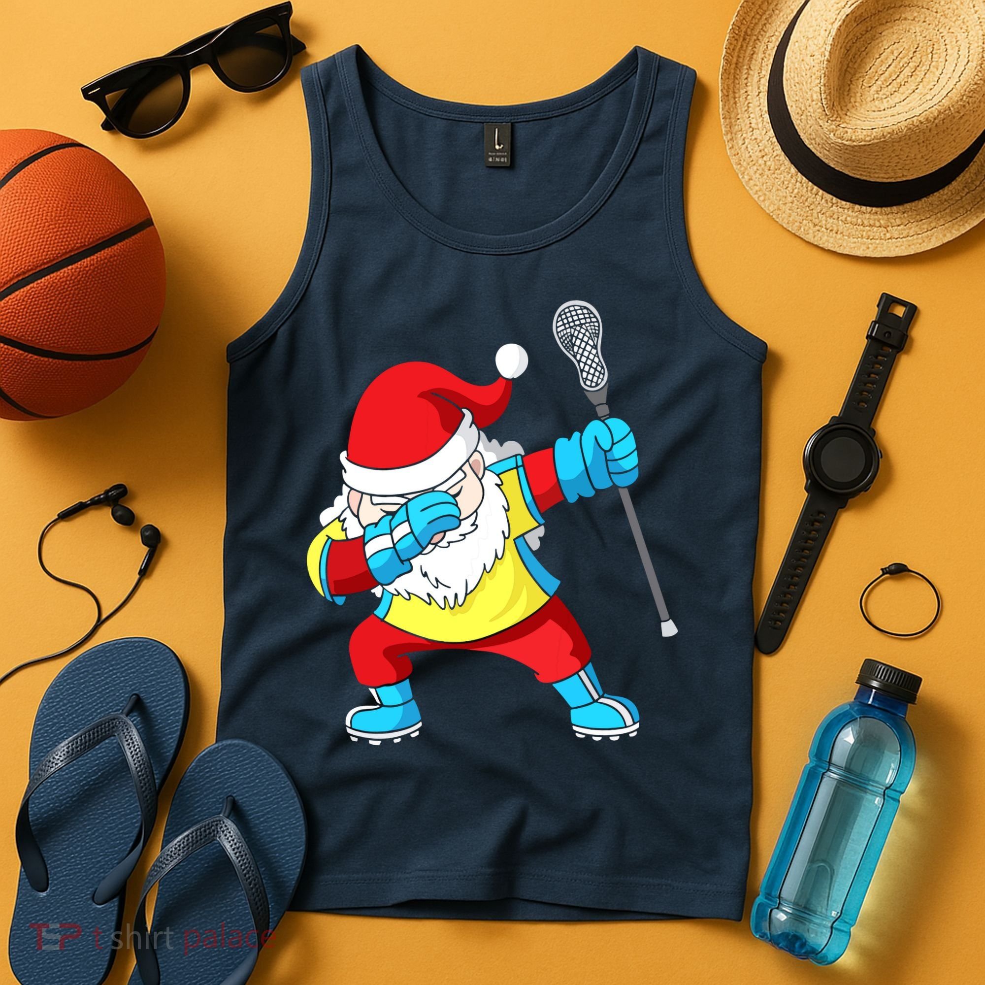 Lacrosse Santa Claus Christmas Dabbing Tank Top