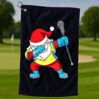 Lacrosse Santa Claus Christmas Dabbing Golf Towel thumb 1