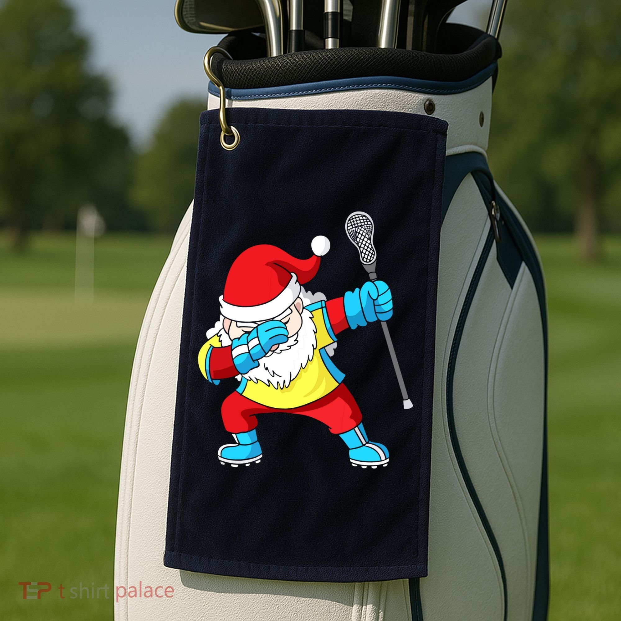 Lacrosse Santa Claus Christmas Dabbing Golf Towel