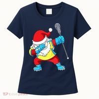 Lacrosse Santa Claus Christmas Dabbing Women's T-Shirt thumb 0