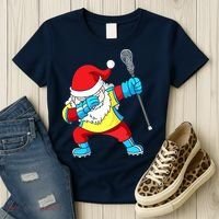 Lacrosse Santa Claus Christmas Dabbing Women's T-Shirt thumb 3