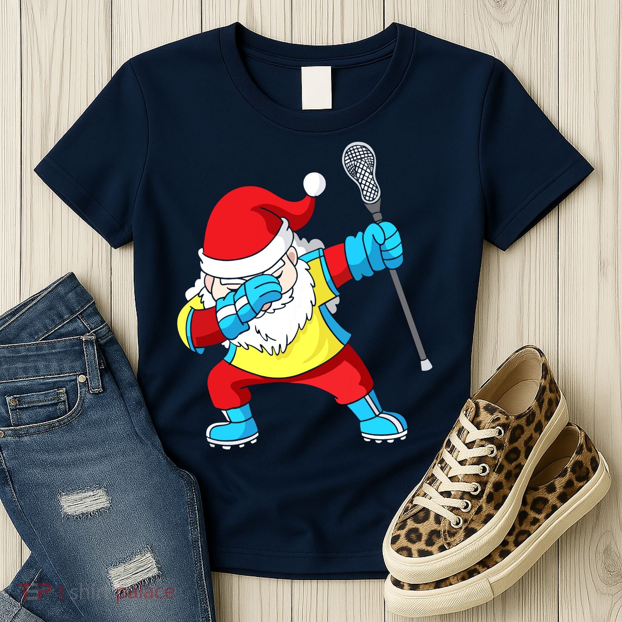 Lacrosse Santa Claus Christmas Dabbing Women's T-Shirt