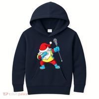 Lacrosse Santa Claus Christmas Dabbing Kids Hoodie thumb 0
