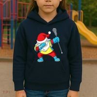 Lacrosse Santa Claus Christmas Dabbing Kids Hoodie thumb 3