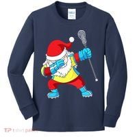 Lacrosse Santa Claus Christmas Dabbing Kids Long Sleeve Shirt thumb 0