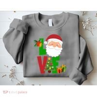 Love Santa Claus Christmas Holiday Cute Sweatshirt thumb 2