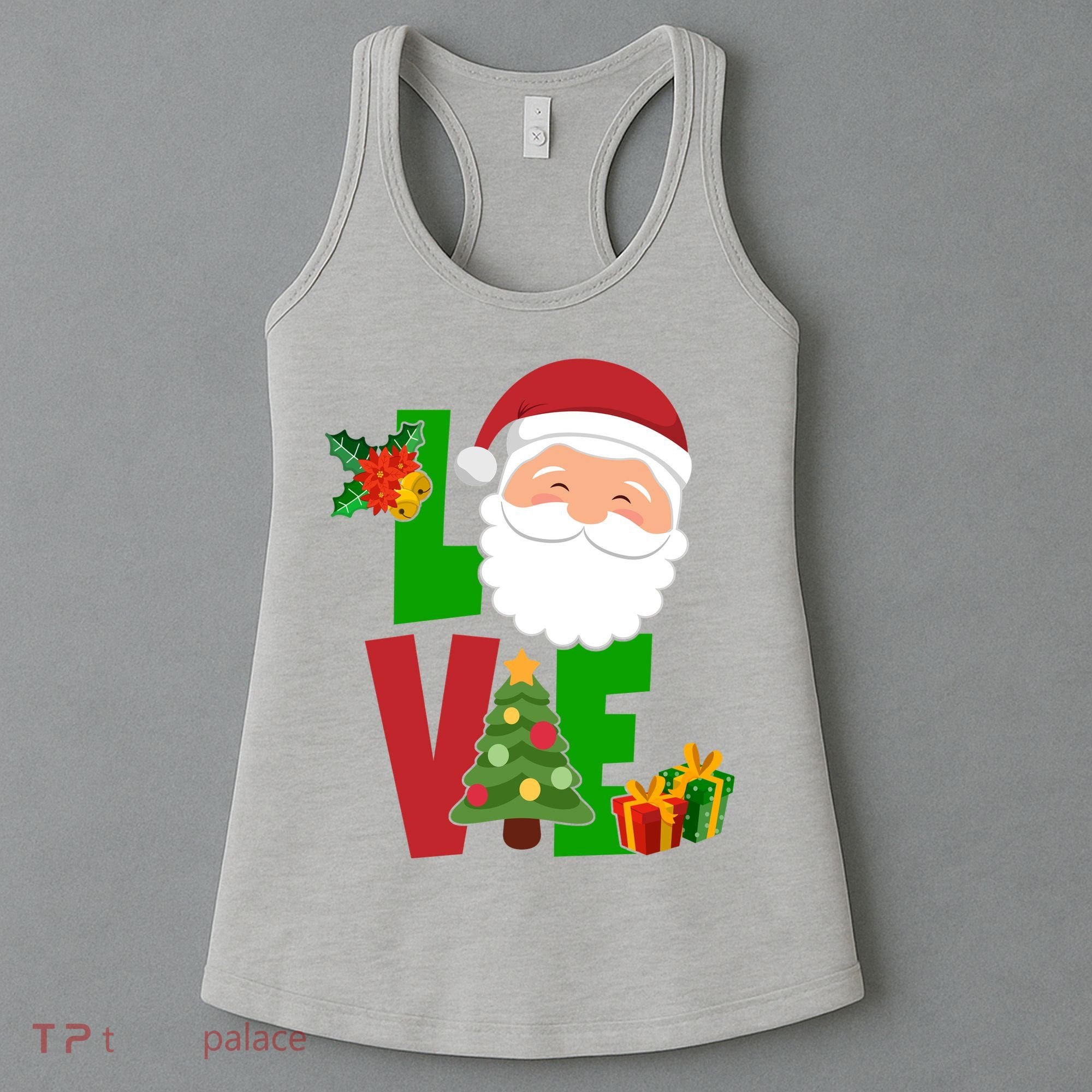 Love Santa Claus Christmas Holiday Cute Women's Tank Top