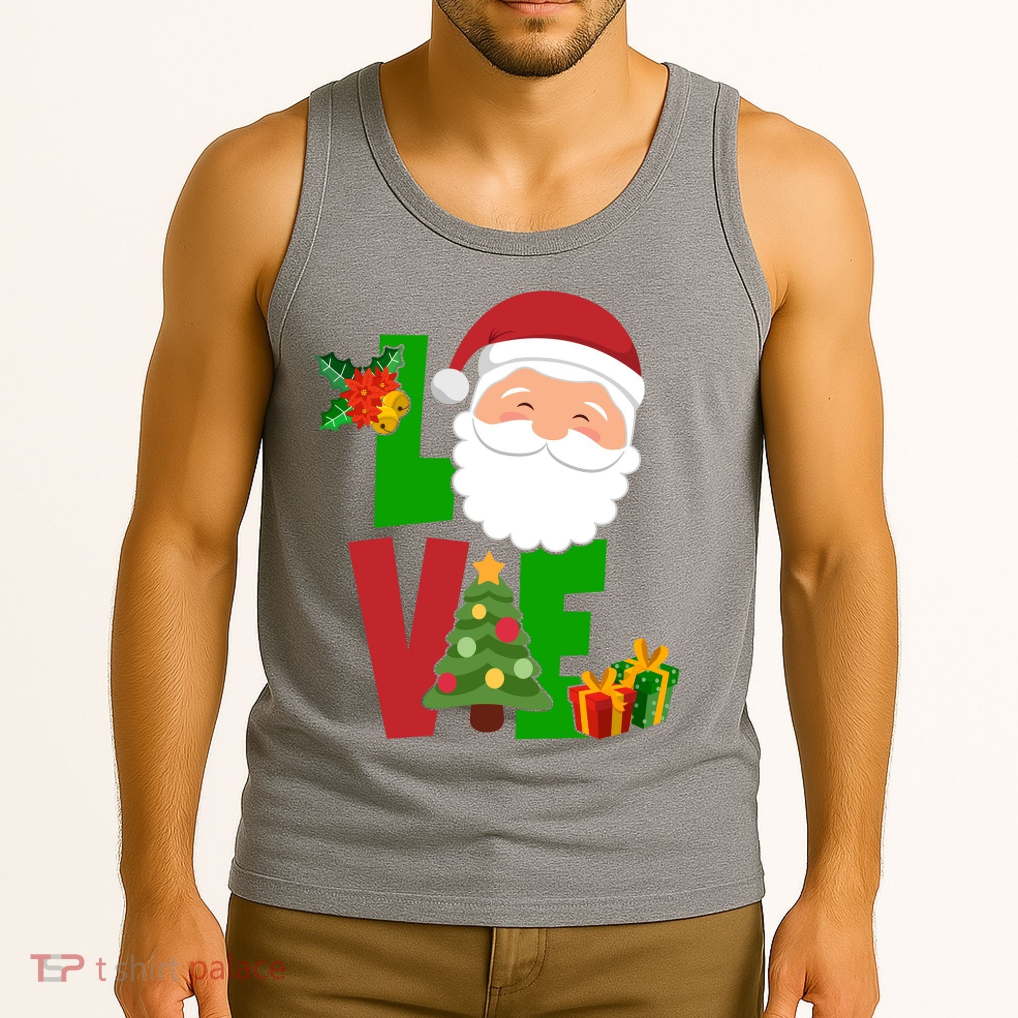 Love Santa Claus Christmas Holiday Cute Tank Top