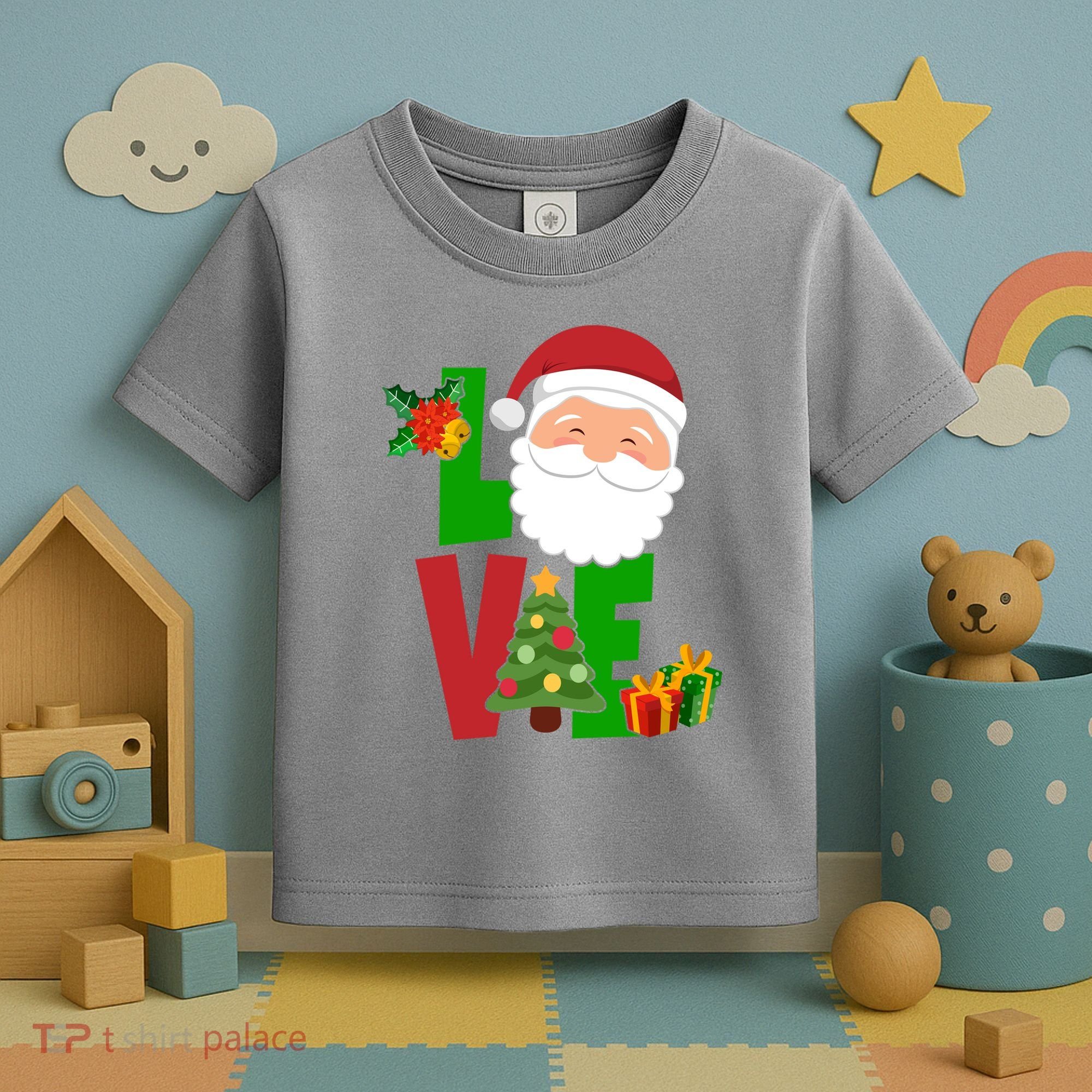 Love Santa Claus Christmas Holiday Cute Toddler T-Shirt