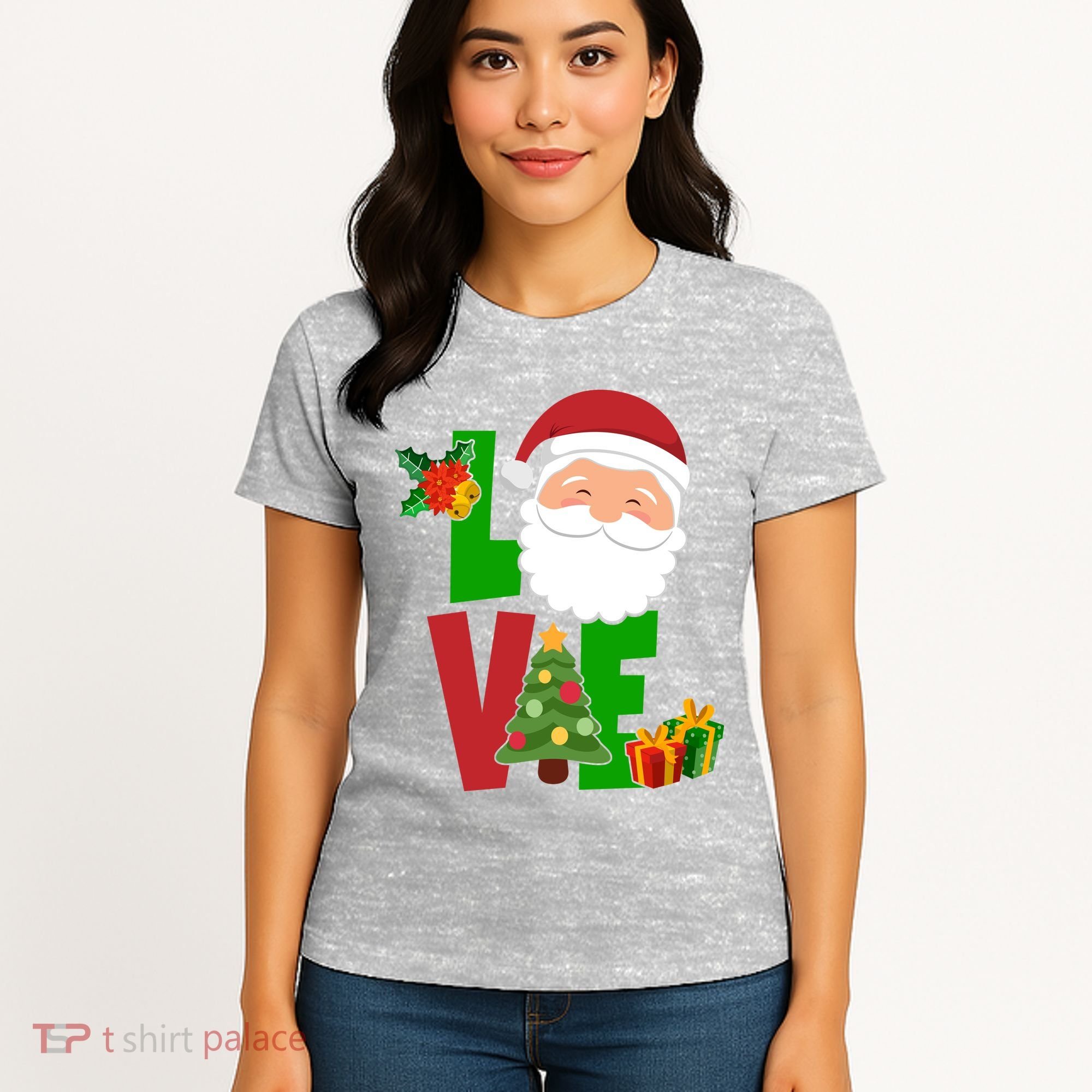 Love Santa Claus Christmas Holiday Cute Women's T-Shirt