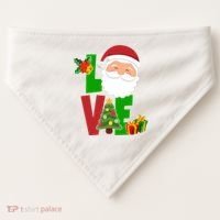 Love Santa Claus Christmas Holiday Cute USA-Made Doggie Bandana thumb 0