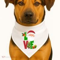 Love Santa Claus Christmas Holiday Cute USA-Made Doggie Bandana thumb 1