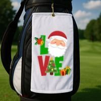 Love Santa Claus Christmas Holiday Cute Golf Towel thumb 2