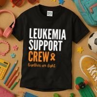 Leukemia Support Crew Together We Fight Kids T-Shirt thumb 3