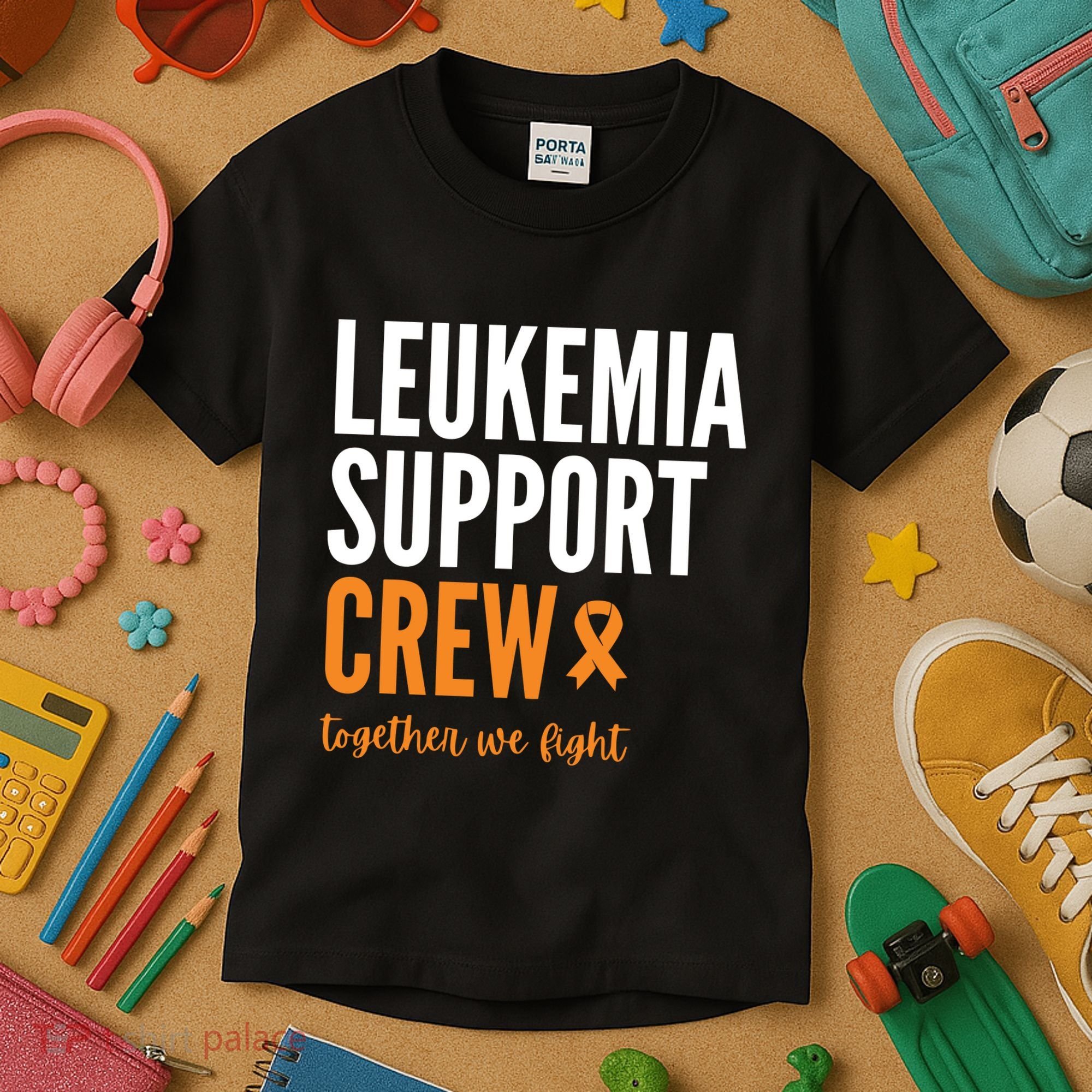 Leukemia Support Crew Together We Fight Kids T-Shirt