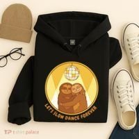 Let's Slow Dance Forever Funny Sloth Hoodie thumb 4