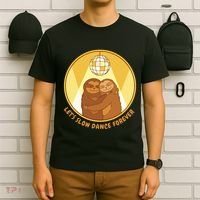 Let's Slow Dance Forever Funny Sloth T-Shirt thumb 6