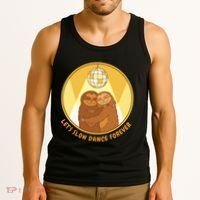 Let's Slow Dance Forever Funny Sloth Tank Top thumb 3