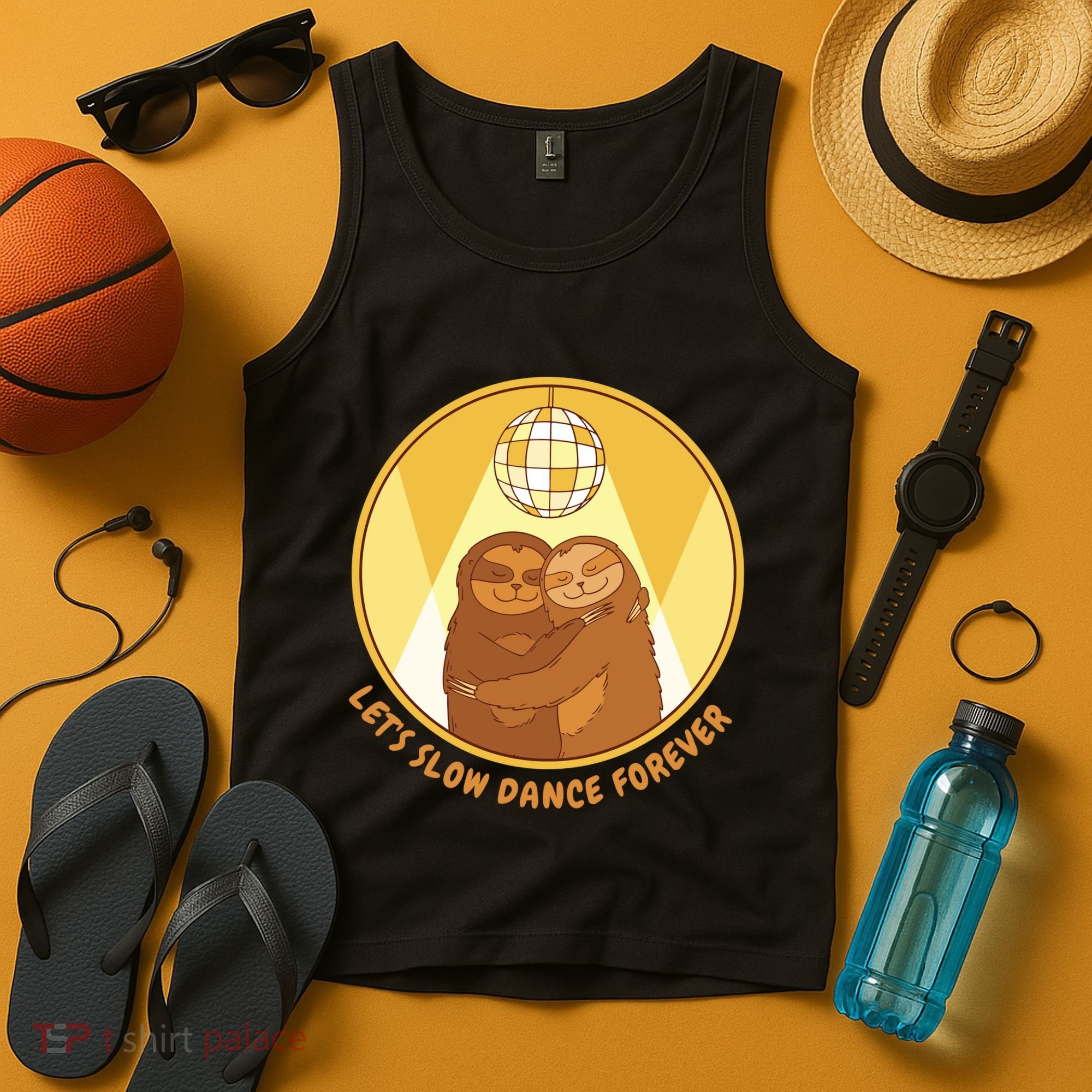 Let's Slow Dance Forever Funny Sloth Tank Top