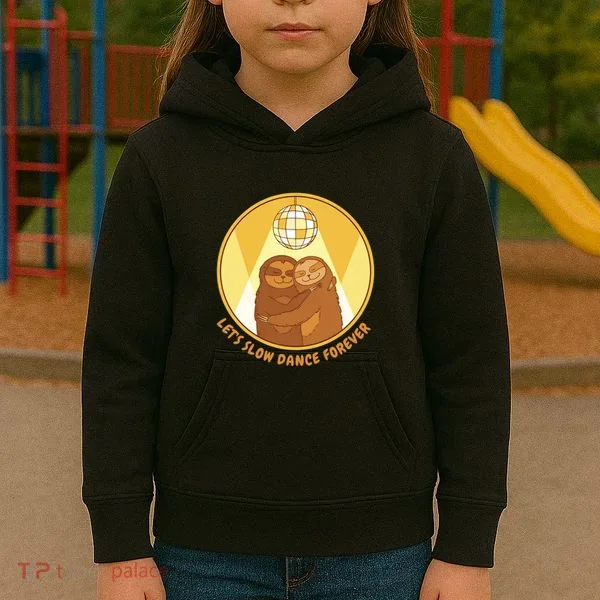 Let's Slow Dance Forever Funny Sloth Kids Hoodie