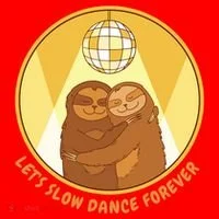 Let's Slow Dance Forever Funny Sloth Santa Hat thumb 1