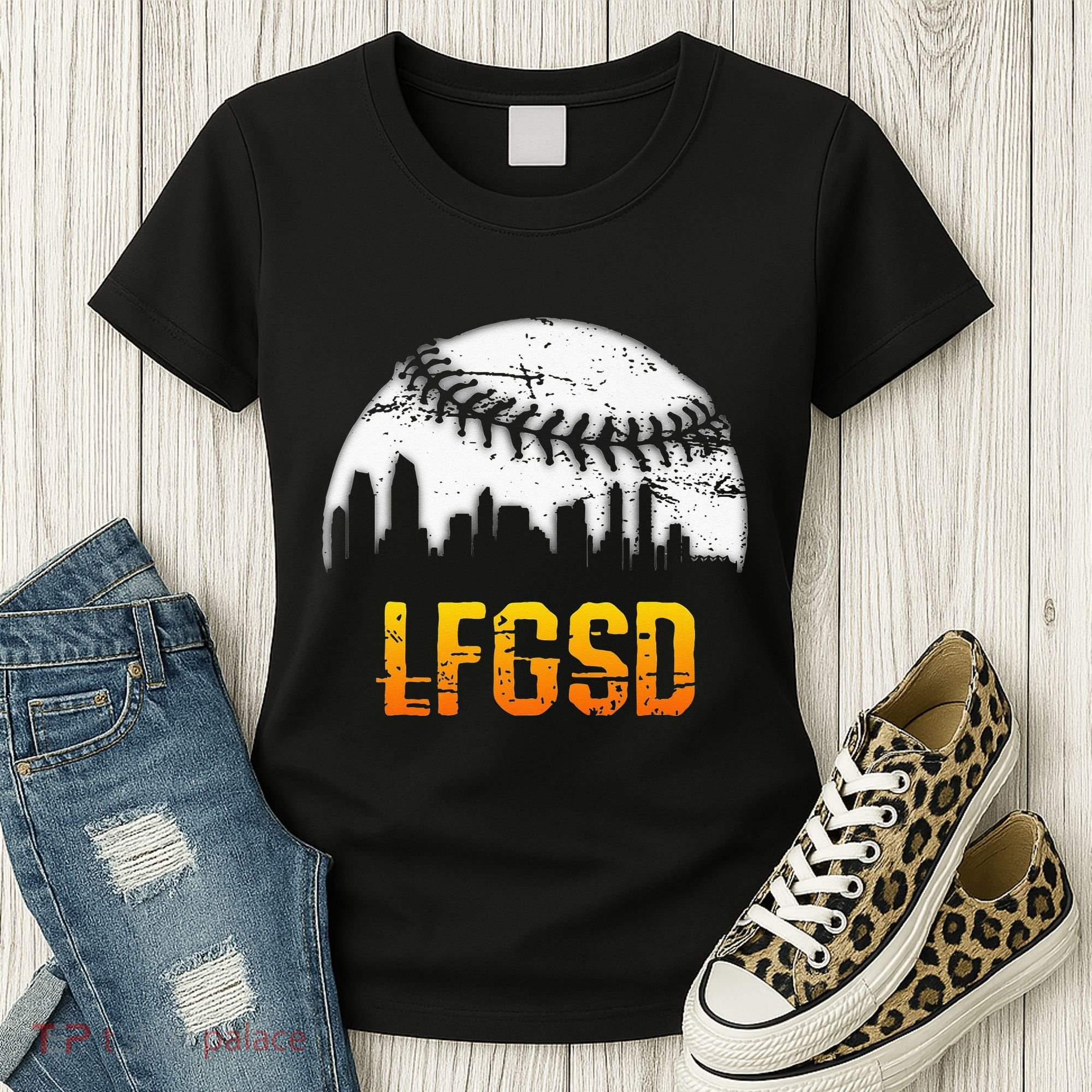 LFGSD San Diego Skyline Baseball Women's T-Shirt