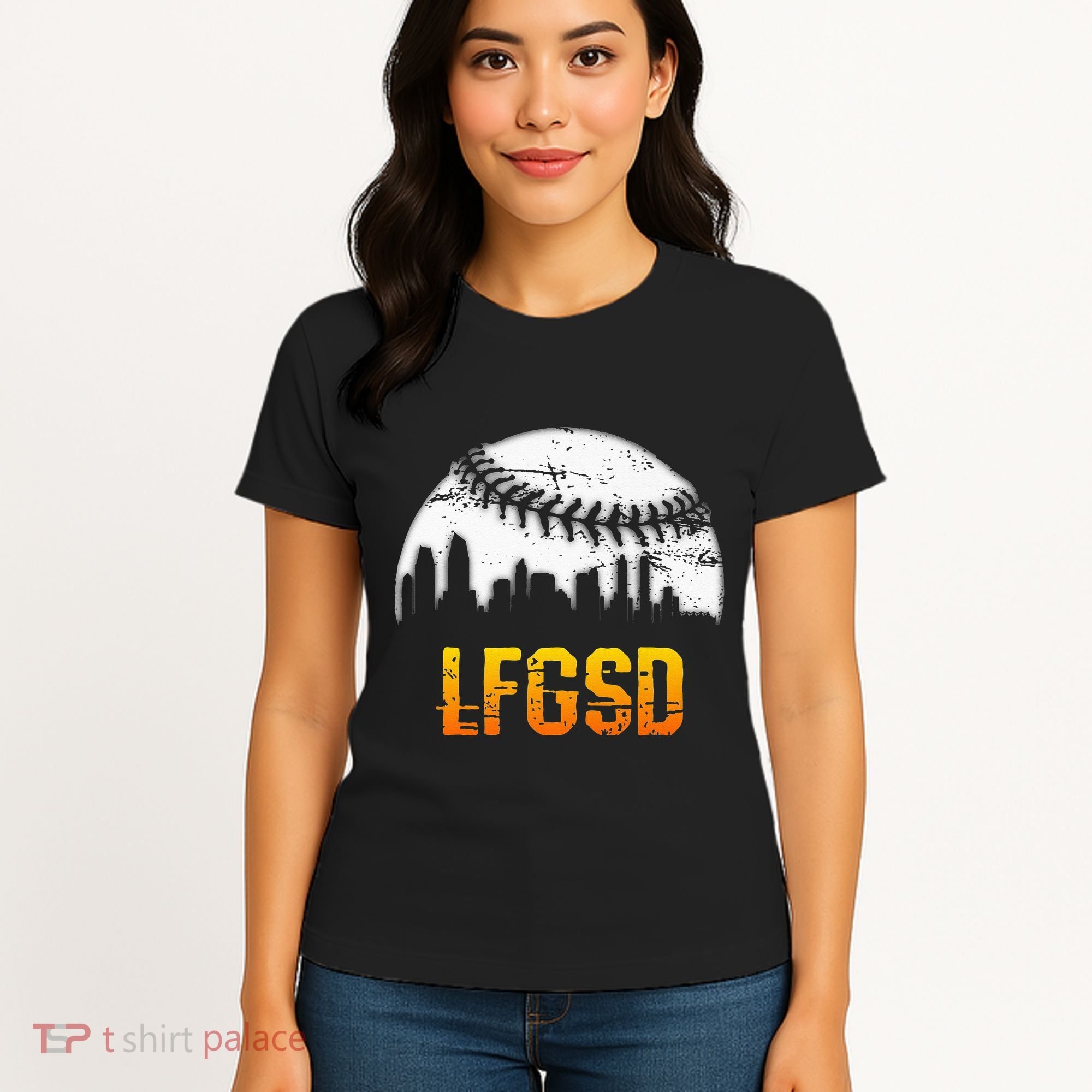 LFGSD San Diego Skyline Baseball Women's T-Shirt