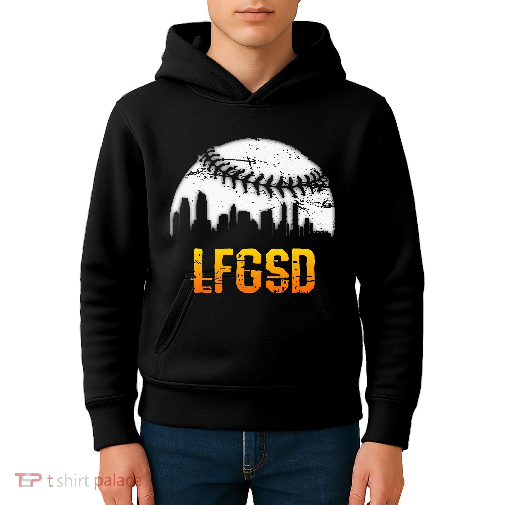 LFGSD San Diego Skyline Baseball Kids Hoodie