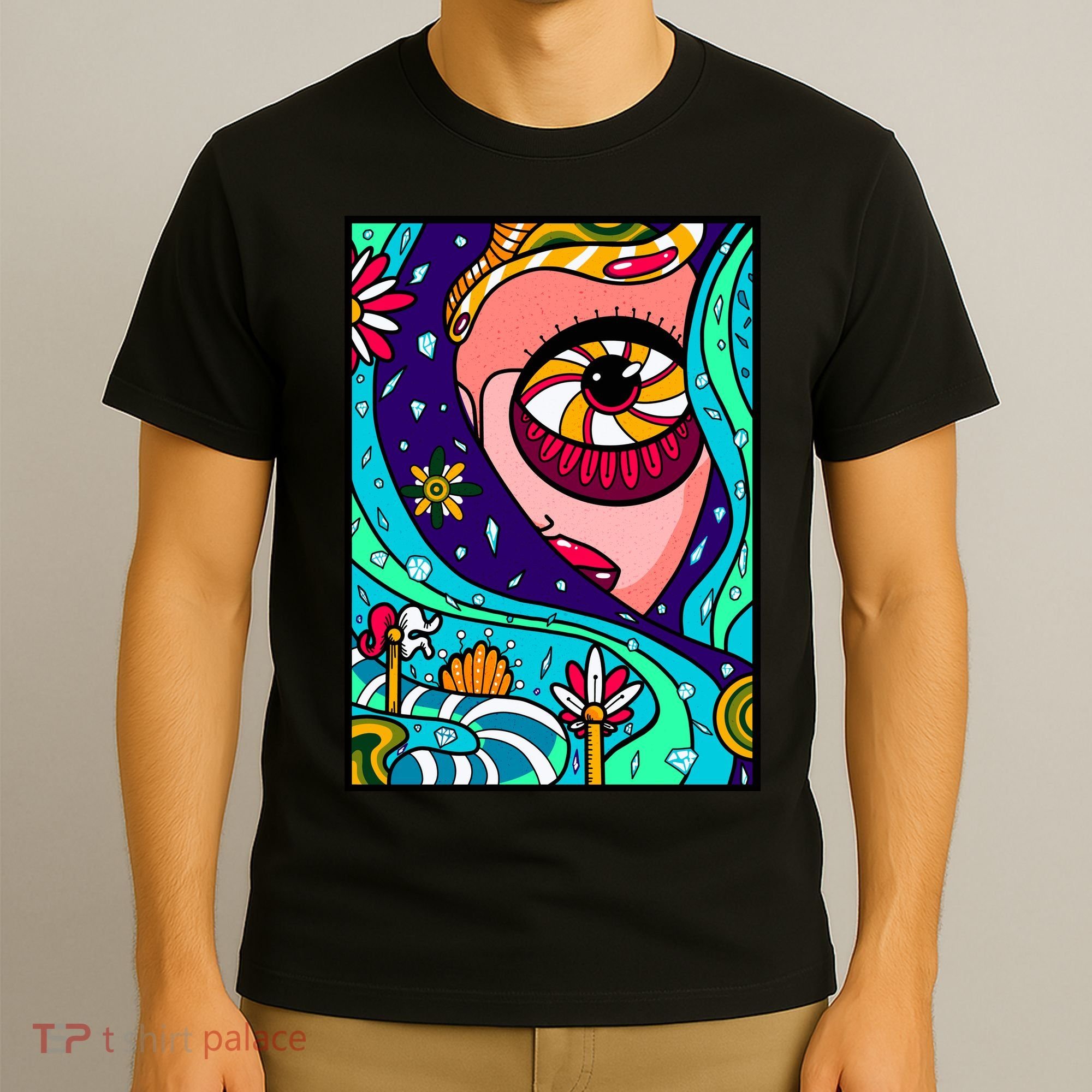 Lucy Sky Diamonds Type Abstract Psychedelic T-Shirt