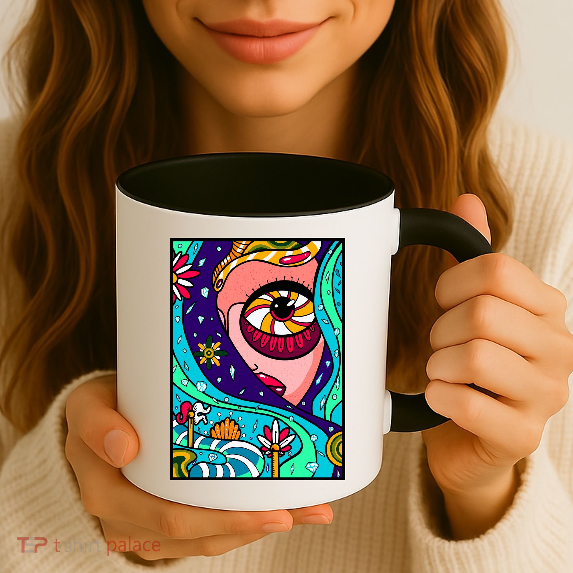 Lucy Sky Diamonds Type Abstract Psychedelic Coffee Mug