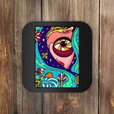 Lucy Sky Diamonds Type Abstract Psychedelic Coaster