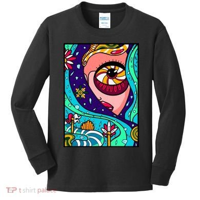 Lucy Sky Diamonds Type Abstract Psychedelic Kids Long Sleeve Shirt