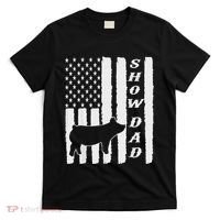 Livestock Show Dad Grungy Flag Stockshow Sow Pig Swine T-Shirt thumb 0