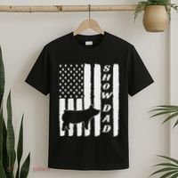 Livestock Show Dad Grungy Flag Stockshow Sow Pig Swine T-Shirt thumb 2