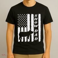 Livestock Show Dad Grungy Flag Stockshow Sow Pig Swine T-Shirt thumb 3