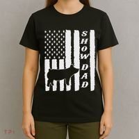Livestock Show Dad Grungy Flag Stockshow Sow Pig Swine T-Shirt thumb 4