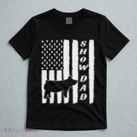 Livestock Show Dad Grungy Flag Stockshow Sow Pig Swine T-Shirt thumb 5