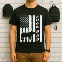 Livestock Show Dad Grungy Flag Stockshow Sow Pig Swine T-Shirt thumb 6