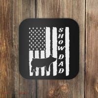 Livestock Show Dad Grungy Flag Stockshow Sow Pig Swine Coaster thumb 0
