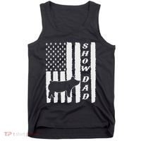 Livestock Show Dad Grungy Flag Stockshow Sow Pig Swine Tank Top thumb 0