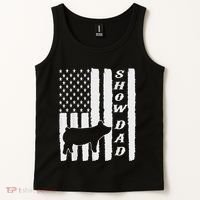 Livestock Show Dad Grungy Flag Stockshow Sow Pig Swine Tank Top thumb 2