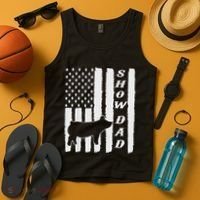 Livestock Show Dad Grungy Flag Stockshow Sow Pig Swine Tank Top thumb 4