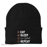 Law School Eat Sleep Repeat Future Lawyer Law Student Gift Beanie thumb 0