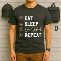 Law School Eat Sleep Repeat Future Lawyer Law Student Gift T-Shirt thumb 6