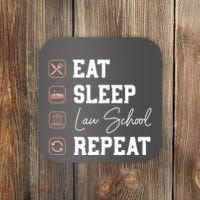 Law School Eat Sleep Repeat Future Lawyer Law Student Gift Coaster thumb 0