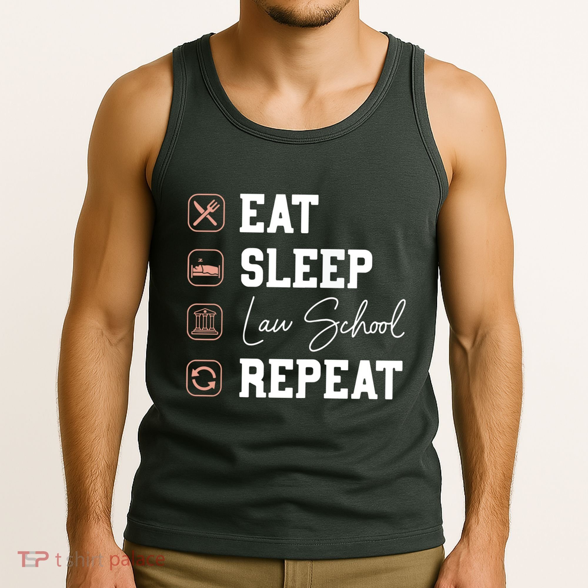 Law School Eat Sleep Repeat Future Lawyer Law Student Gift Tank Top