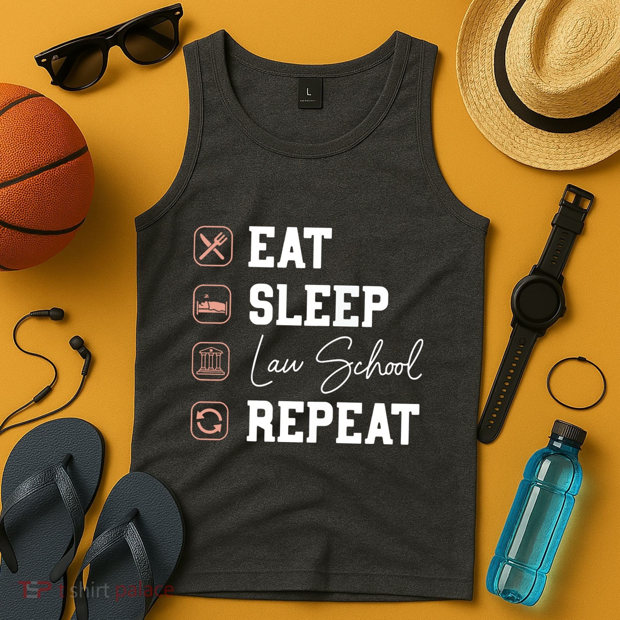 Law School Eat Sleep Repeat Future Lawyer Law Student Gift Tank Top