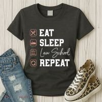 Law School Eat Sleep Repeat Future Lawyer Law Student Gift Women's T-Shirt thumb 3