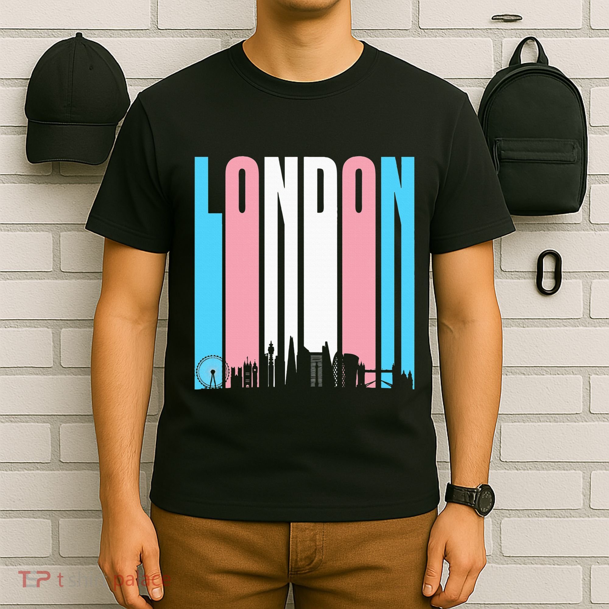 London Skyline England Flag T-Shirt