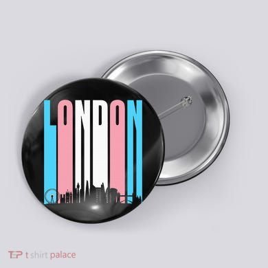 London Skyline England Flag Button